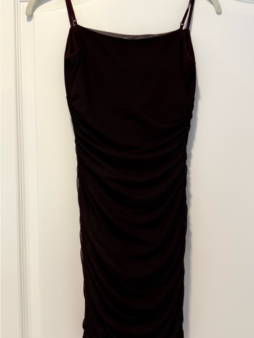 Emerald Sundae Satin Dress in Deep Burgundy